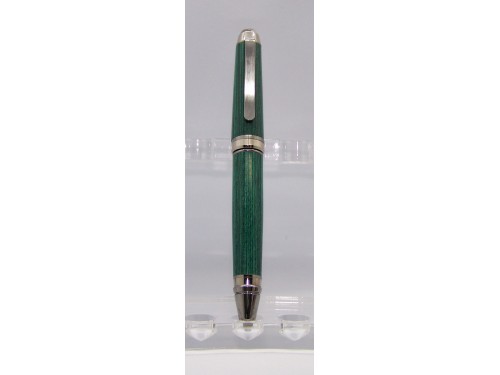 Cigar stylo frêne teint vert fini chrome titane